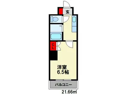 フィネスIII(1K/5階)の間取り写真