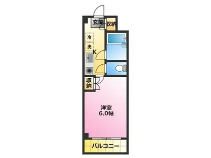 プレインソフィア(1K/4階)の間取り写真