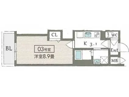 MOANA HOU(1K/2階)の間取り写真