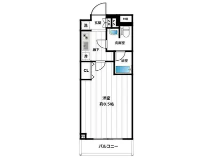 アンベリール中野鷺ノ宮(1K/2階)の間取り写真