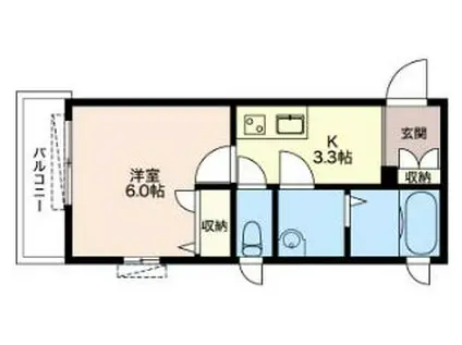 CRELISS(1K/2階)の間取り写真