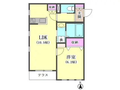 MAISON HANEDA(1LDK/1階)の間取り写真