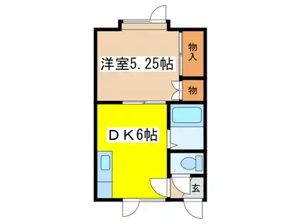 メモリアルコーポ(1DK/1階)の間取り写真