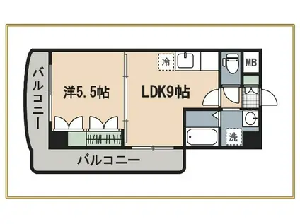 ロイヤルパレス(1LDK/5階)の間取り写真