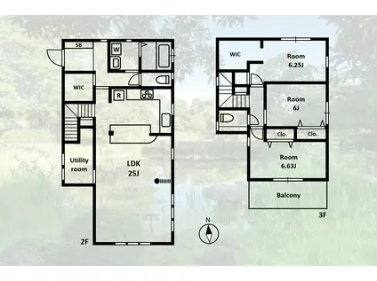 平塚長屋(3SLDK/2階)の間取り写真