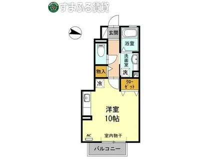 ヴィラ小山 A(ワンルーム/1階)の間取り写真