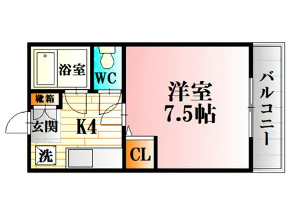 第一観ビル(1K/2階)の間取り写真