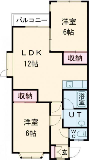 メゾン・ド・クイーン(2LDK/2階)の間取り写真