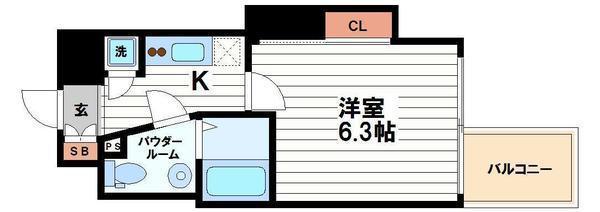 SERENITE本町エコート(1K/6階)の間取り写真
