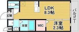 リアコート千里丘I ノース(1LDK/3階)の間取り写真