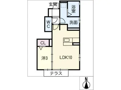 メゾン プルミエ(1LDK/1階)の間取り写真