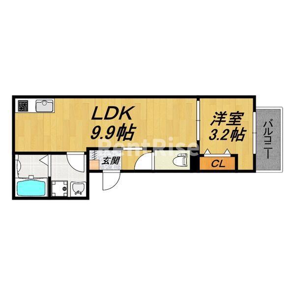 LE COCON 江南III(1LDK/1階)の間取り写真