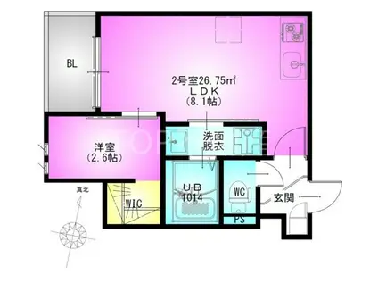 REGALEST 千葉駅(1LDK/3階)の間取り写真