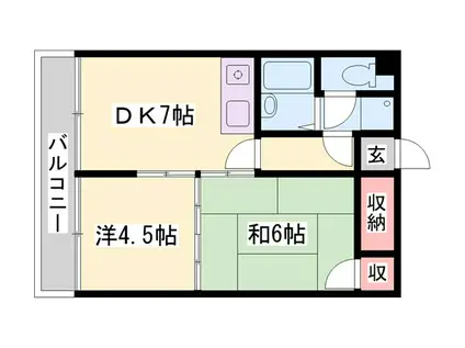 ベルトピア手柄I(2DK/2階)の間取り写真
