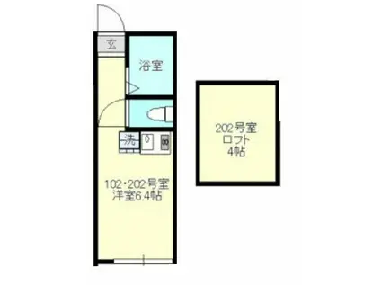 ヒルズ横浜山手(ワンルーム/2階)の間取り写真