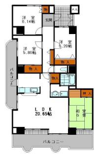 シャトー ブランシェ(4LDK/7階)の間取り写真