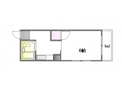 サンシャイン河原町(1DK/5階)の間取り写真