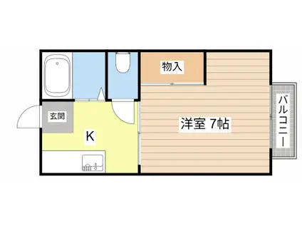 ハイランドハイツ(1K/1階)の間取り写真