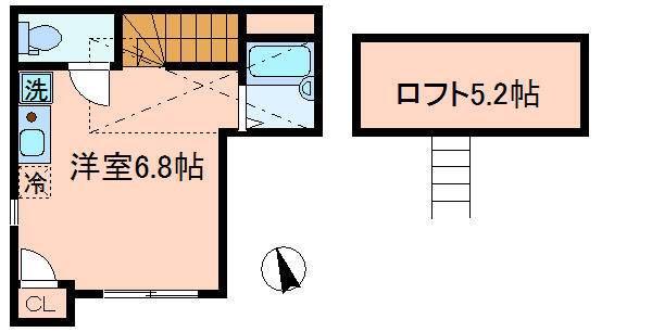 バーミープレイス金町(ワンルーム/2階)の間取り写真
