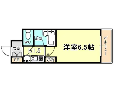 エスリード三宮第3(1K/7階)の間取り写真