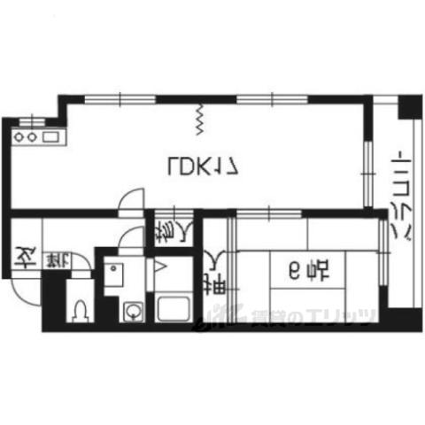 ビラクレール(1LDK/7階)の間取り写真