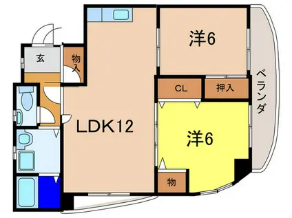 ガーデンテラス甲東園(2LDK/2階)の間取り写真