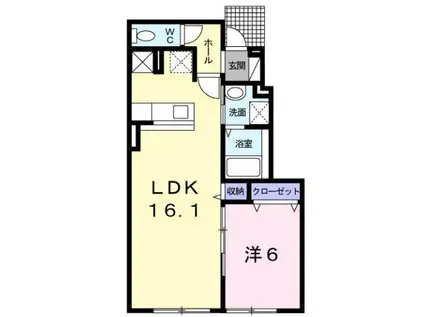ルーマ フォンテ(1LDK/1階)の間取り写真