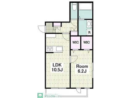 KIANU(1LDK/2階)の間取り写真