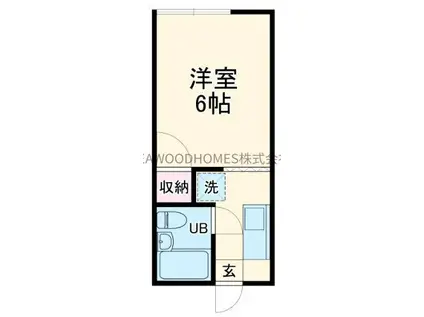 ハイム城山台(1K/2階)の間取り写真