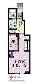カーサ・フェリーチェTK1(1LDK/1階)の間取り写真
