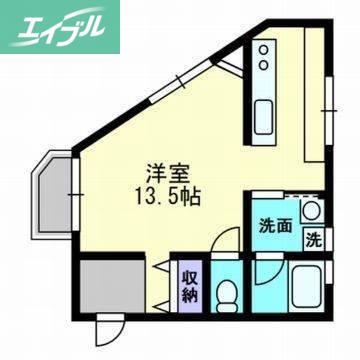 ヒルトンハイツ(ワンルーム/3階)の間取り写真