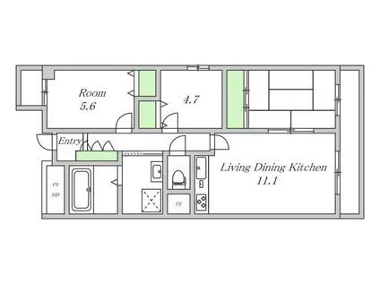 エムズコートⅡ(3LDK/4階)の間取り写真