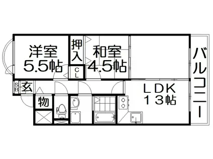カルチェ清水谷(2LDK/2階)の間取り写真