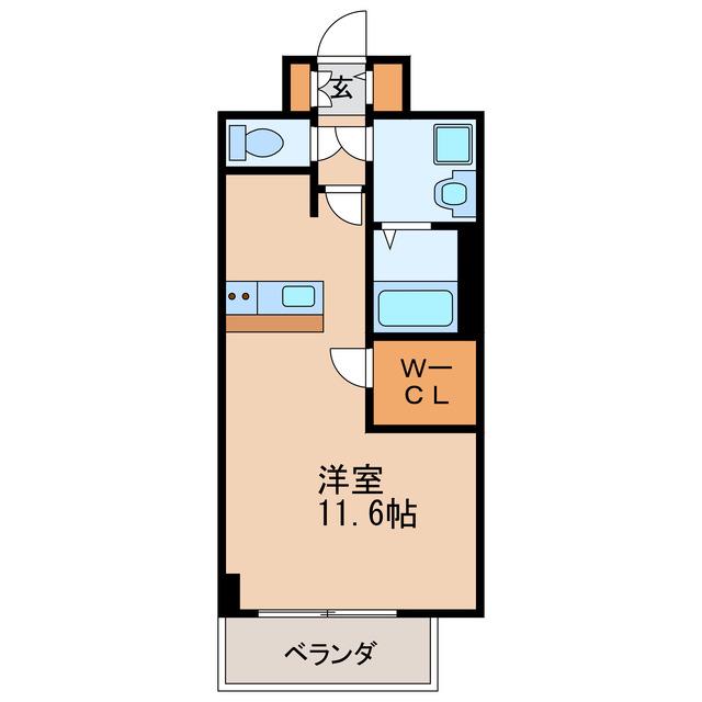 プレサンスTHE栄(ワンルーム/10階)の間取り写真