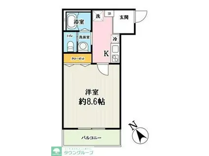 キャメル大宮西(1K/2階)の間取り写真