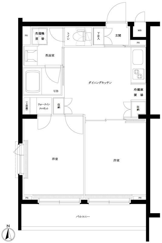 ルーブル東蒲田八番館(2DK/5階)の間取り写真
