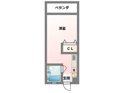 カスティージョとよみ(ワンルーム/3階)の間取り写真