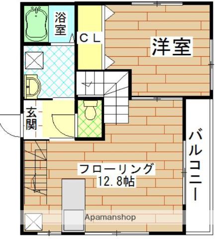 ビオス田島(1LDK/2階)の間取り写真