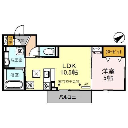アルエット(1LDK/1階)の間取り写真