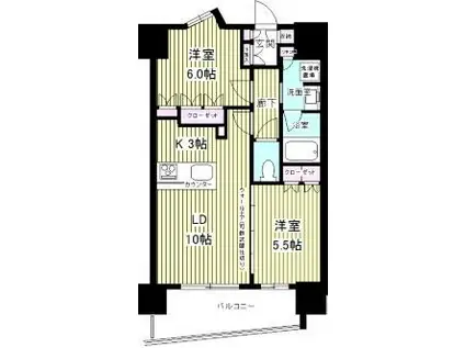 パレステージ上野(2LDK/6階)の間取り写真