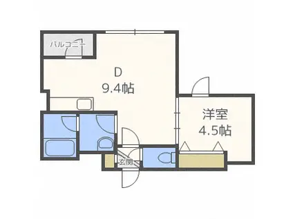 VIVACE N12(1DK/2階)の間取り写真