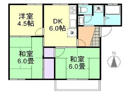 コーポ三宅 B(3DK/2階)の間取り写真
