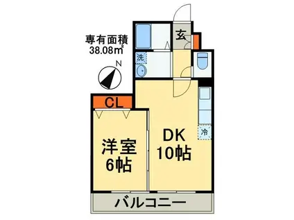 グランドパレス(1LDK/3階)の間取り写真