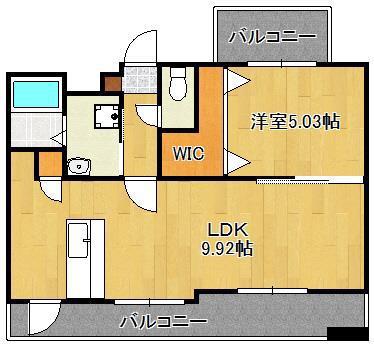 ギャラン鷹の巣(1LDK/3階)の間取り写真