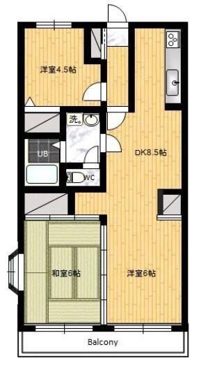 ガーデンピュア(2LDK/3階)の間取り写真