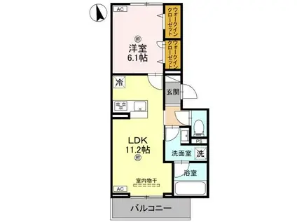 DS阿保(1LDK/2階)の間取り写真
