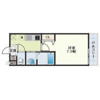 AILE南塚口V(1K/4階)の間取り写真