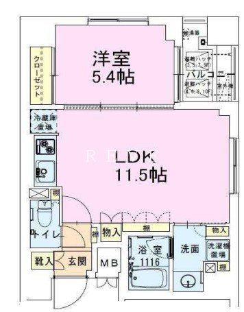 茅場町レジデンス壱番館(1LDK/4階)の間取り写真