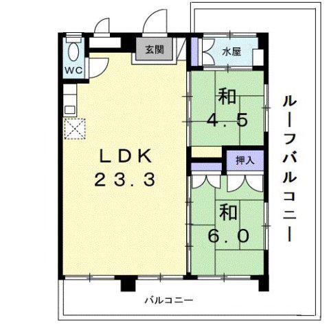 ミログロッサ(2LDK/6階)の間取り写真