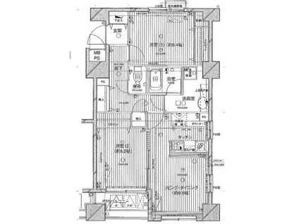 DUO SCALA(2LDK/2階)の間取り写真